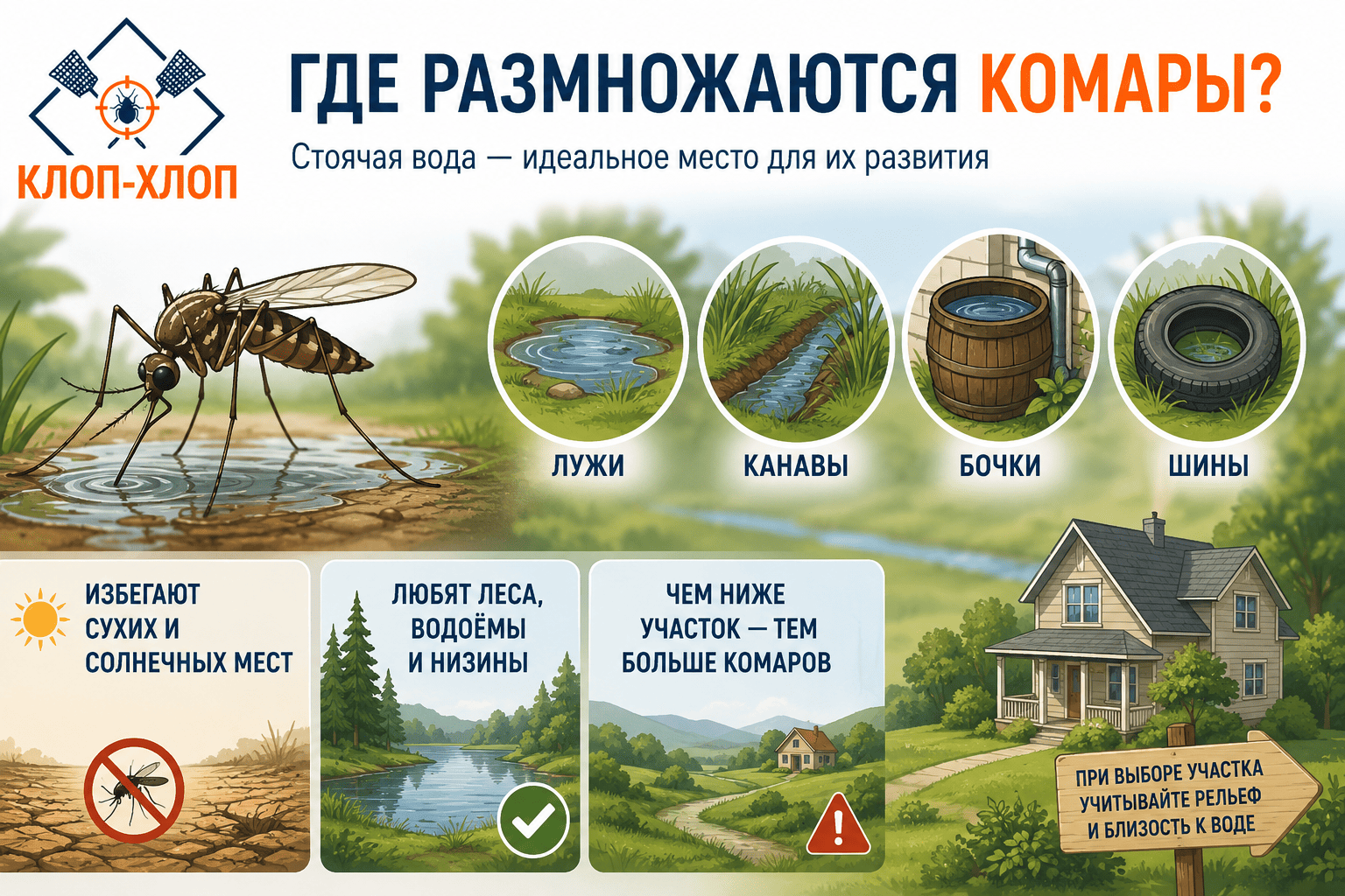 Как обработать дачный участок от комаров